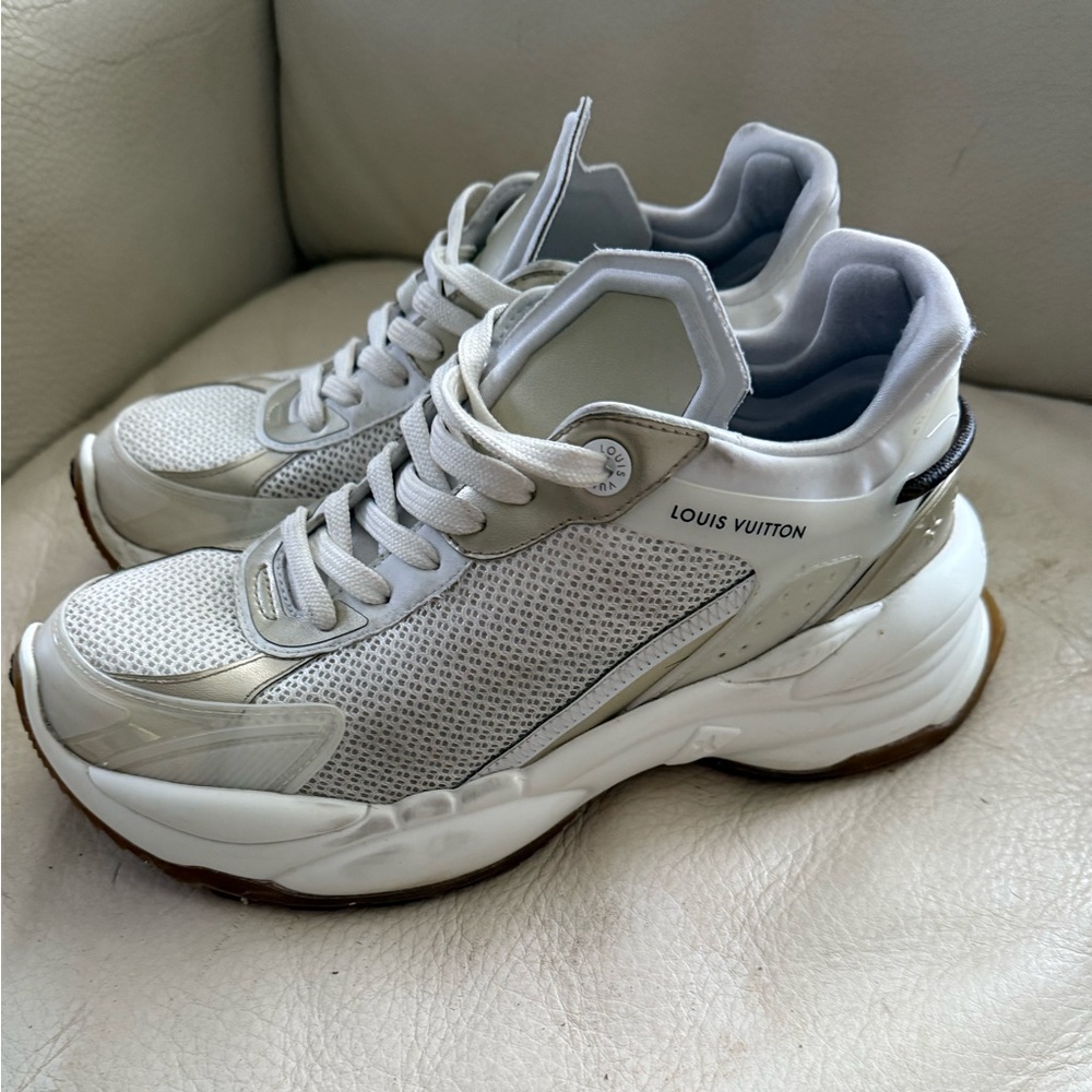 Louis Vuitton Cream and Gold Sneakers
